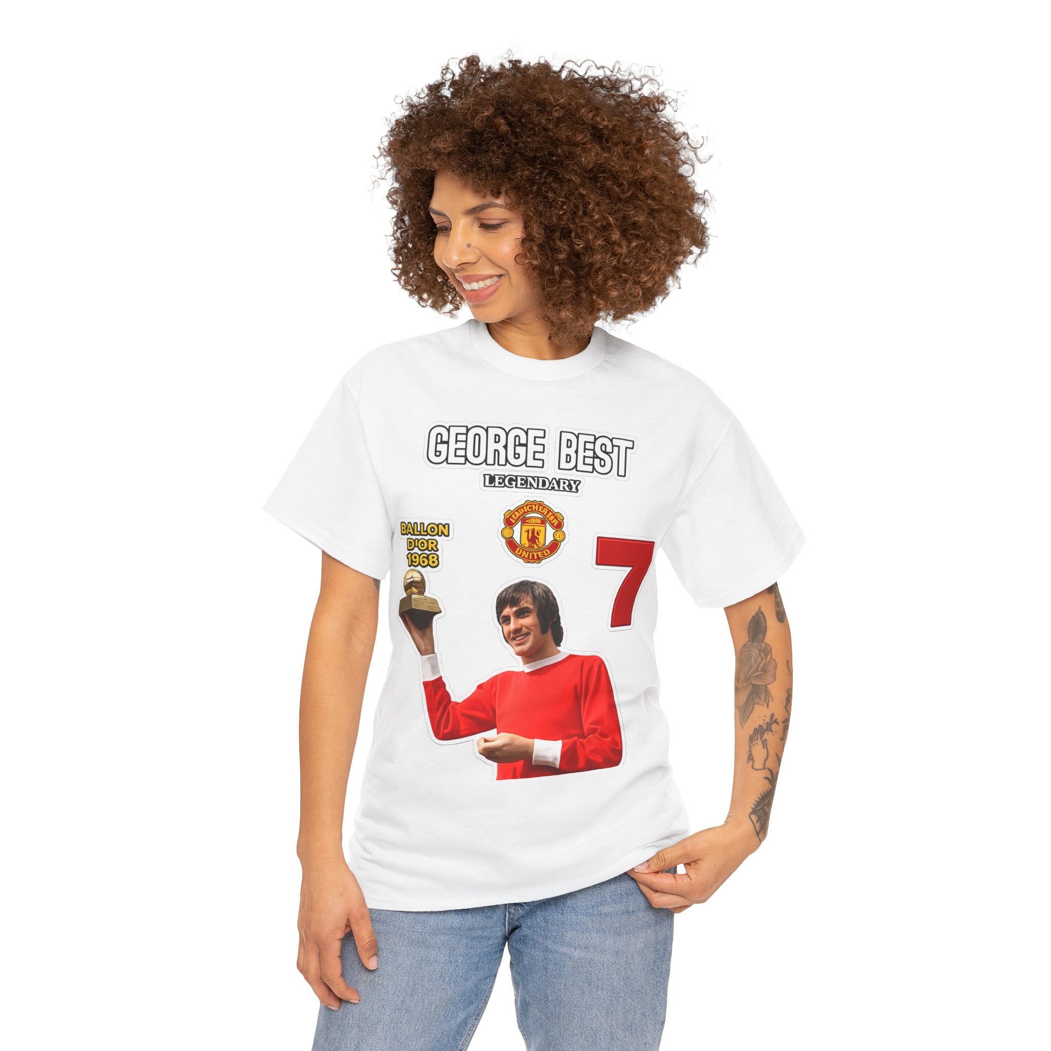 George Best Manchester United #7 Vintage Soccer T-Shirt – Ballon d'Or Tribute