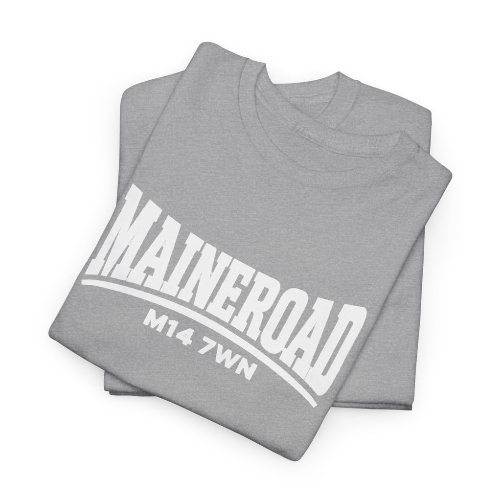 Maine Road Manchester City Cotton T-Shirt — M14 7WN Maine Graphic T-Shirt