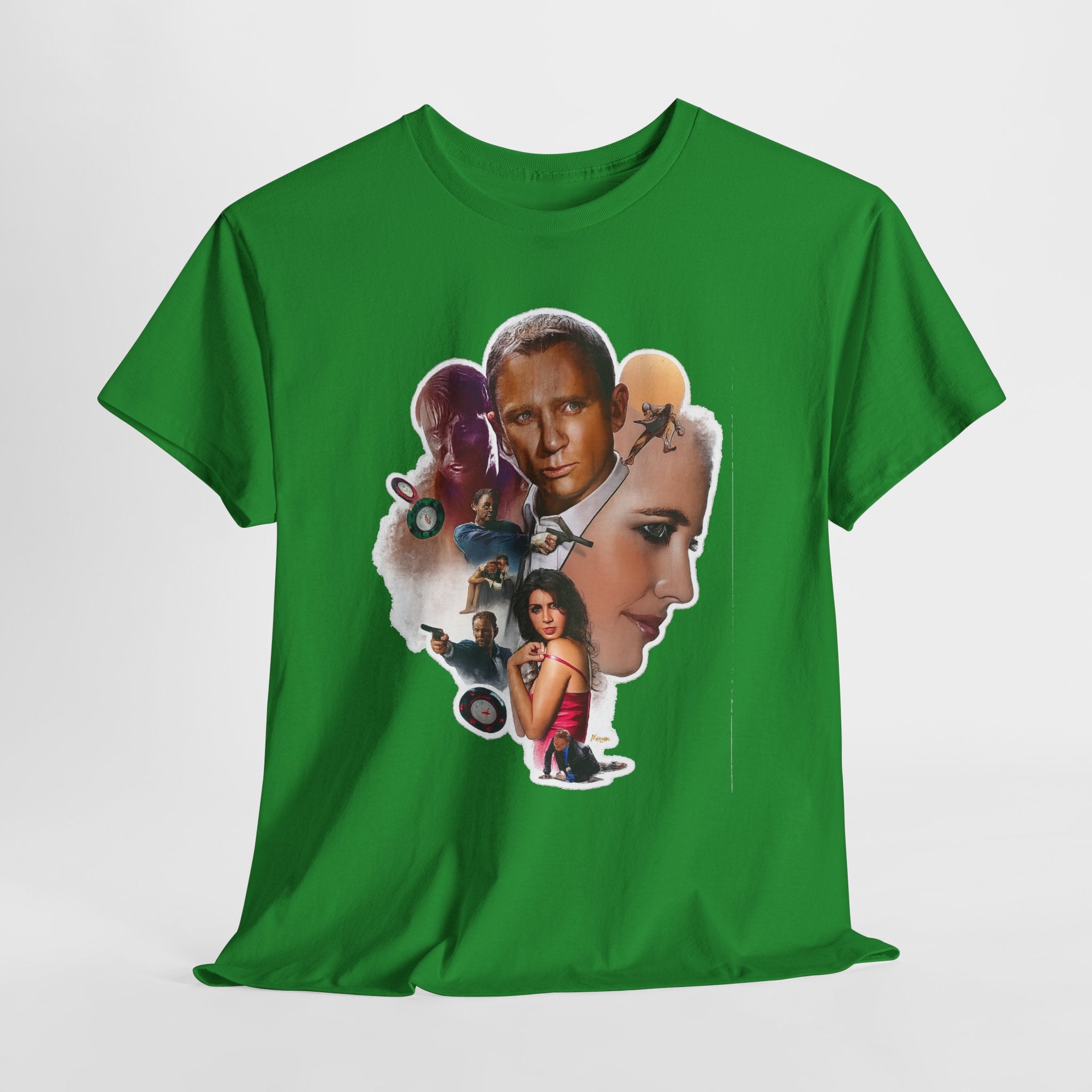 Jame Bond Movie Collage T‑Shirt — Vintage Film Noir Portrait Tee