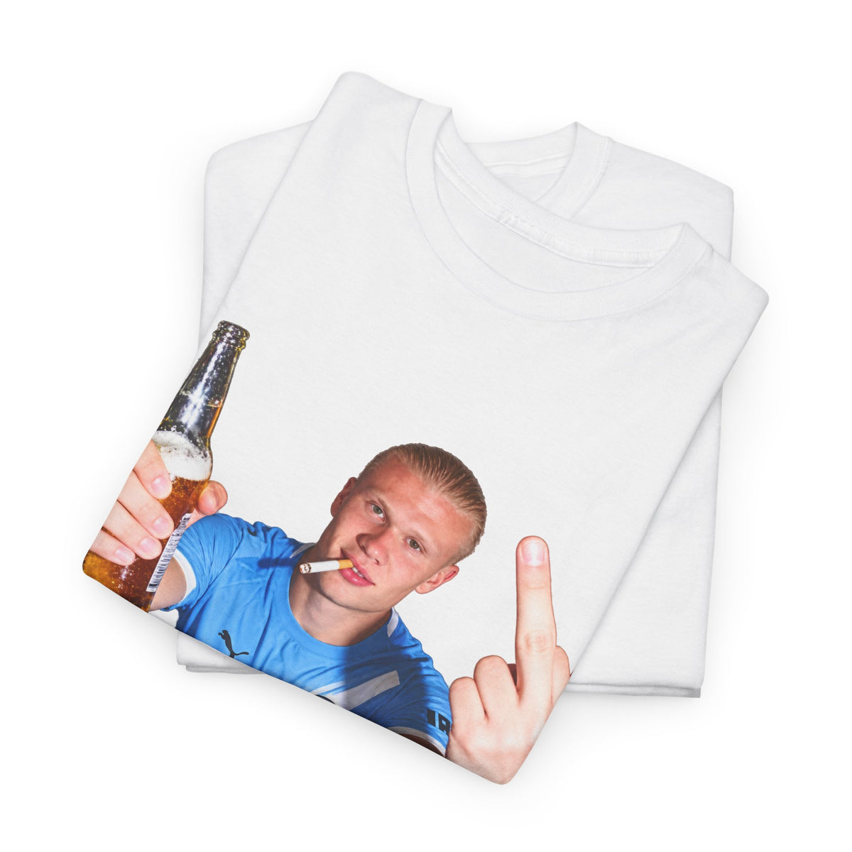 Erling Haaland on the p*** Unisex Heavy Cotton Tee