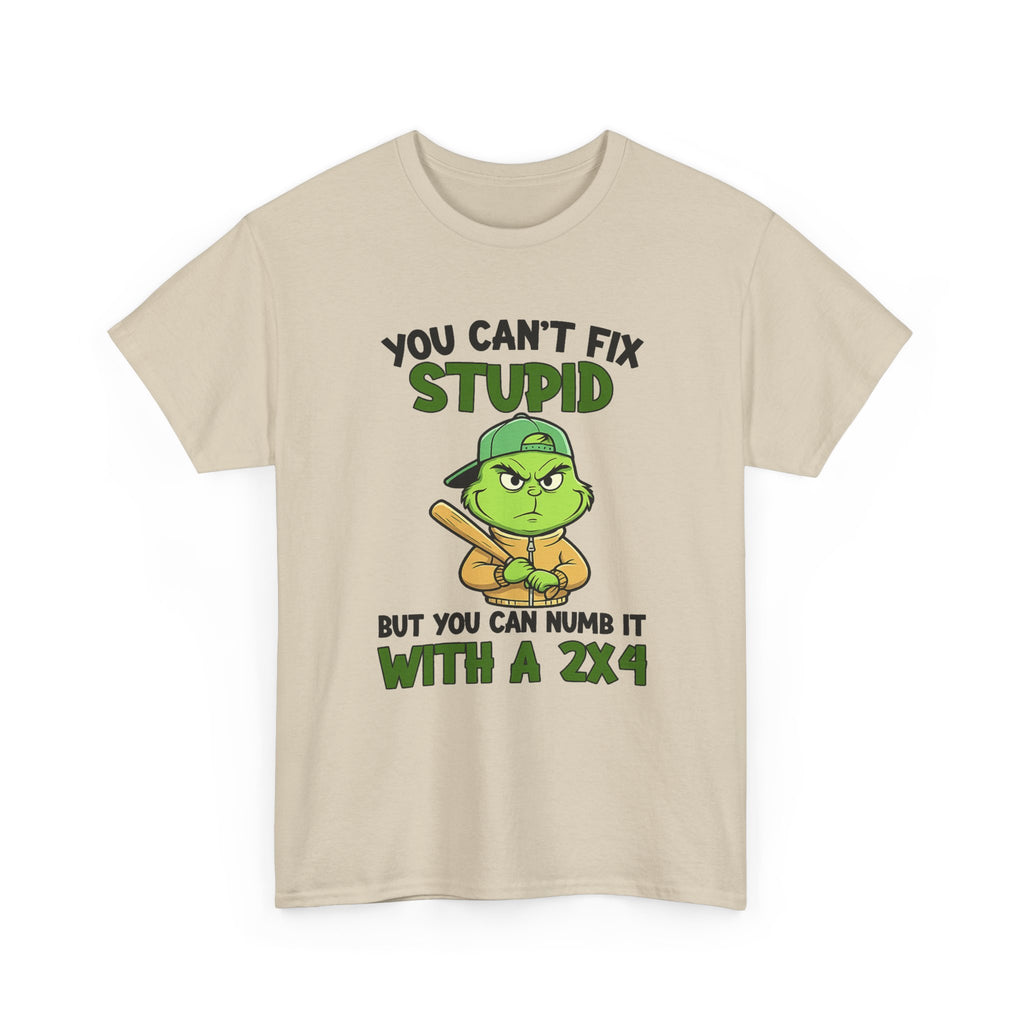 Funny Carpenter T‑Shirt — "You Can't Fix Stupid But You Can Numb It With a 2x4"