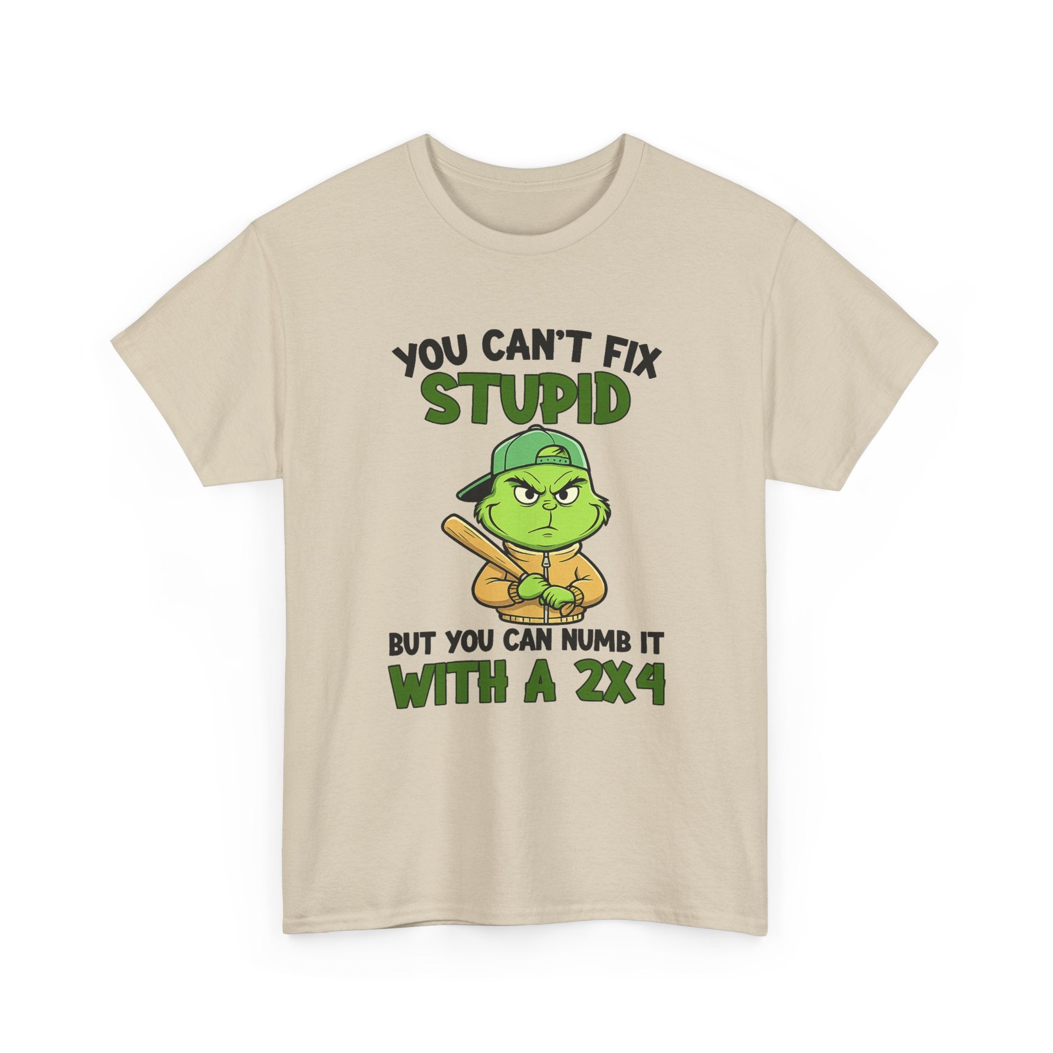 Funny Carpenter T‑Shirt — "You Can't Fix Stupid But You Can Numb It With a 2x4"