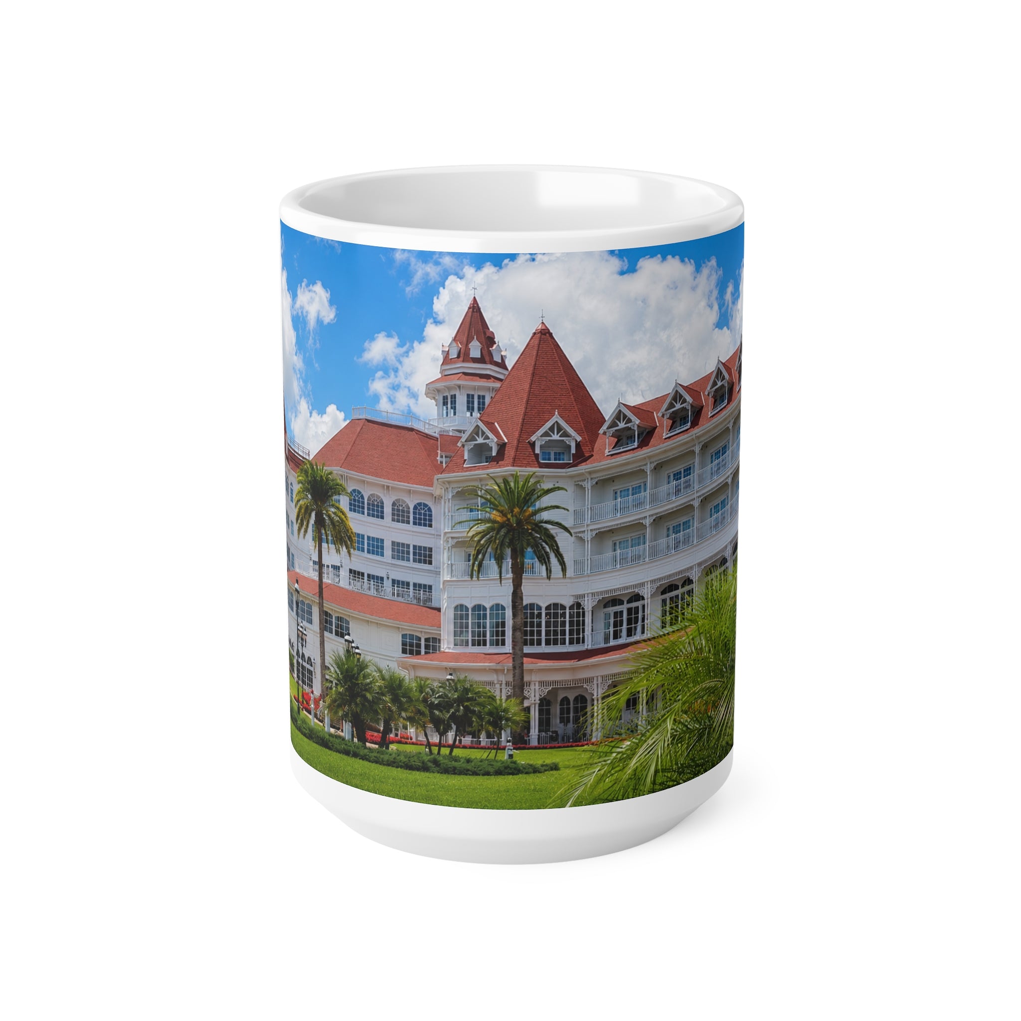 WDW Grand Floridian Hotel Photo Mug — Historic Seaside Villa Ceramic Coffee Cup (11oz, 15oz)
