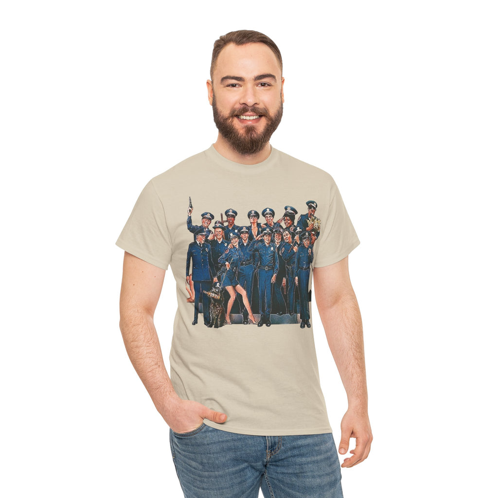 Police Academy Movie Inspired Cotton T‑Shirt — Retro Squad Photo Tee