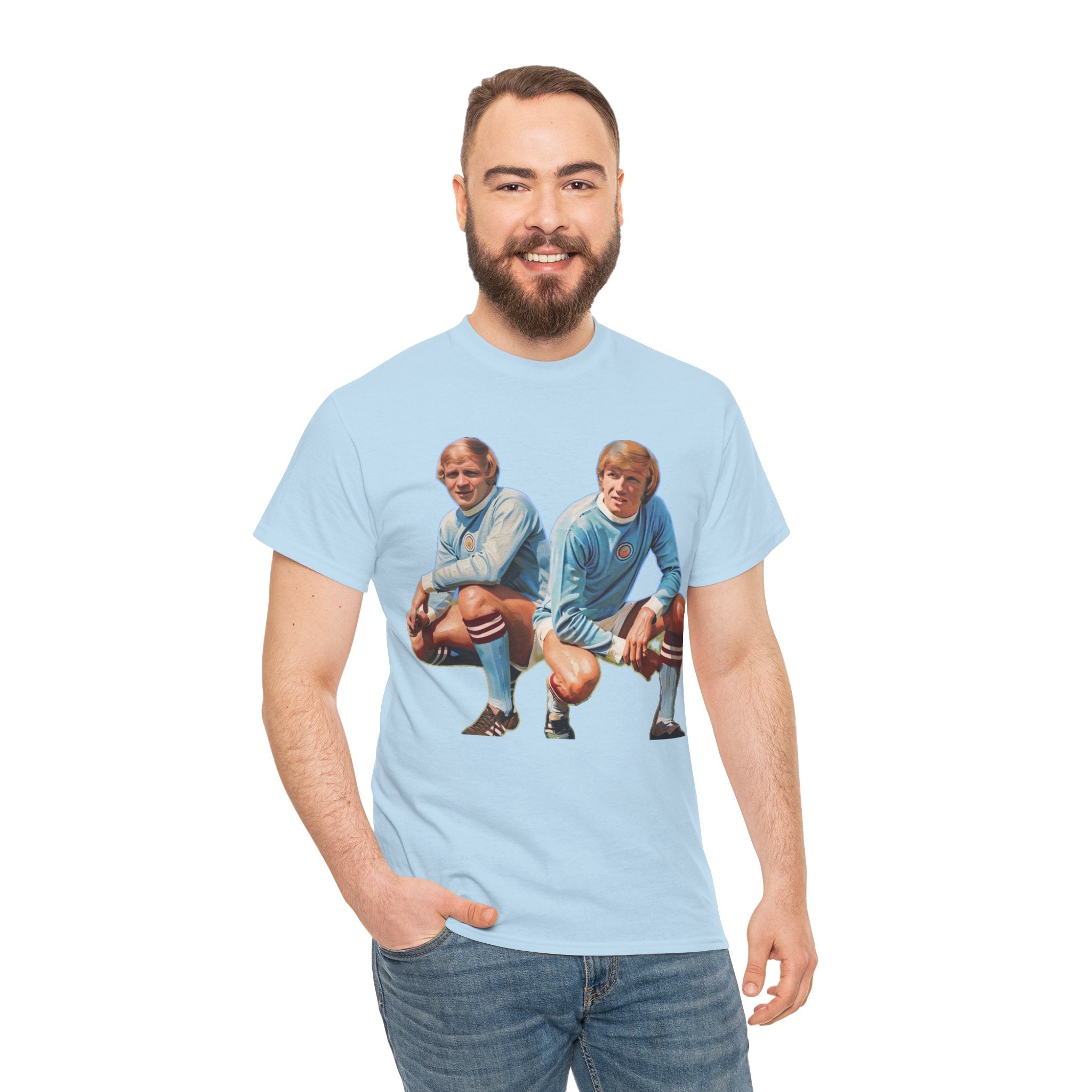 Franny Lee and Colin Bell Manchester City Retro Soccer Players T‑Shirt — Vintage Football Graphic Tee