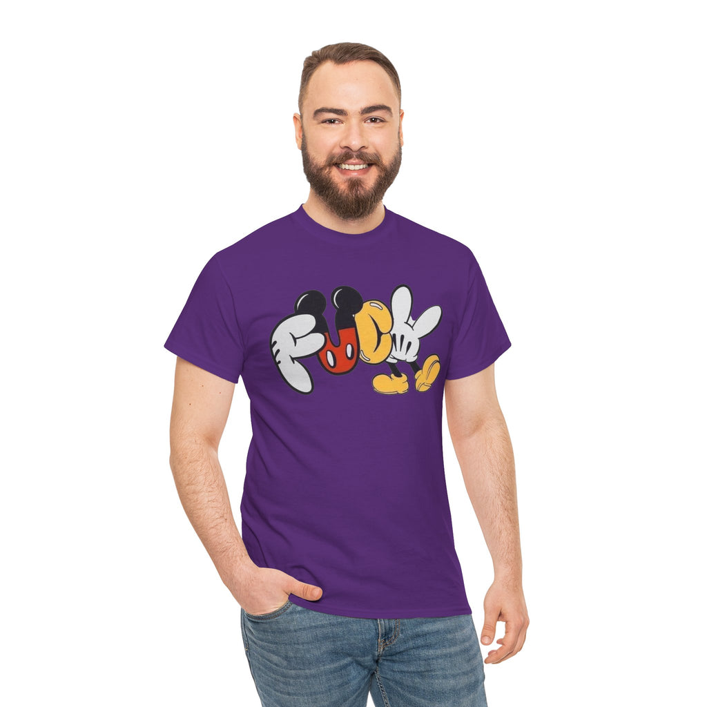F**K Disney Graphic Tee — Playful Cartoon Hands & Shoes Design