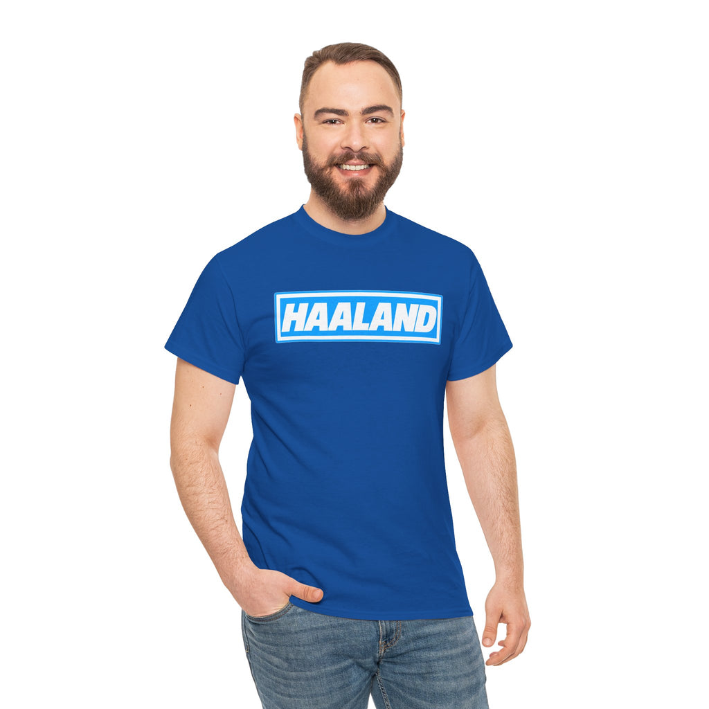 Haaland Box Logo Tee — Soccer Fan Jersey Style Shirt