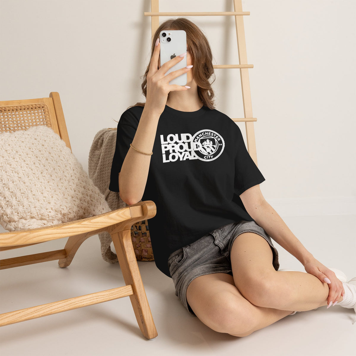 Loud Proud Loyal Graphic Manchester City Cotton T-Shirt