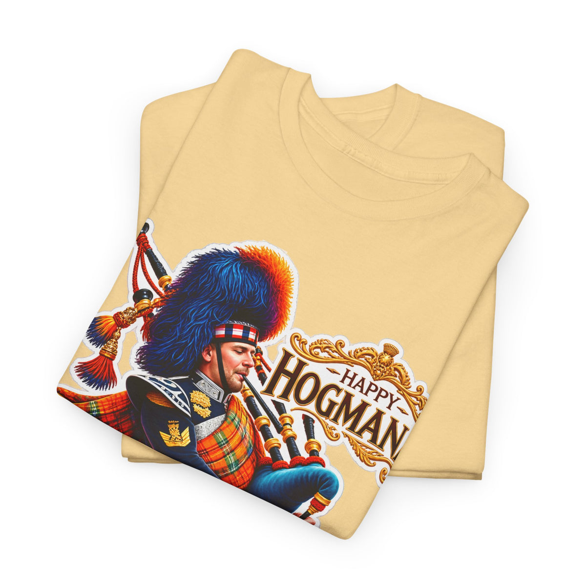 Hogmanay Bagpiper T‑Shirt — Happy Hogmanay Scottish New Year Tee