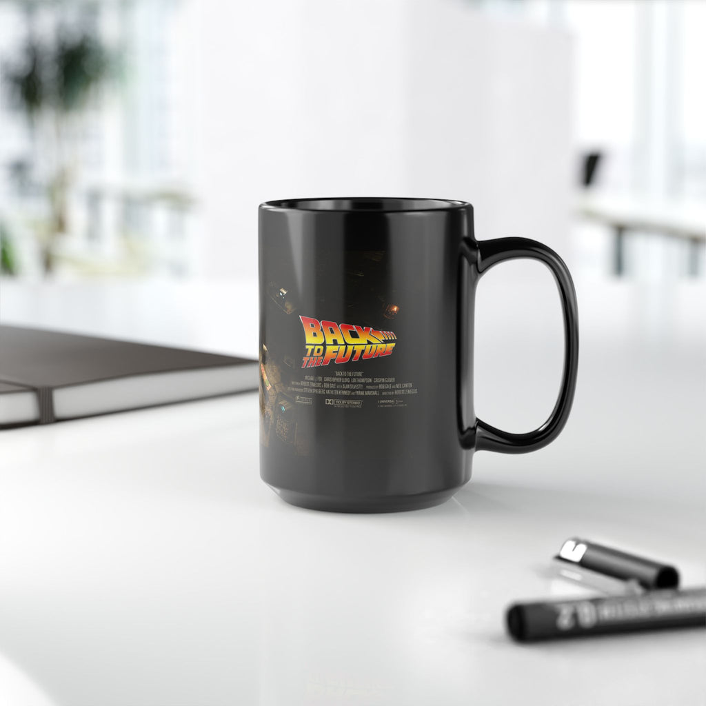 Back to the Future Movie Logo Black Mug — 11oz & 15oz Ceramic