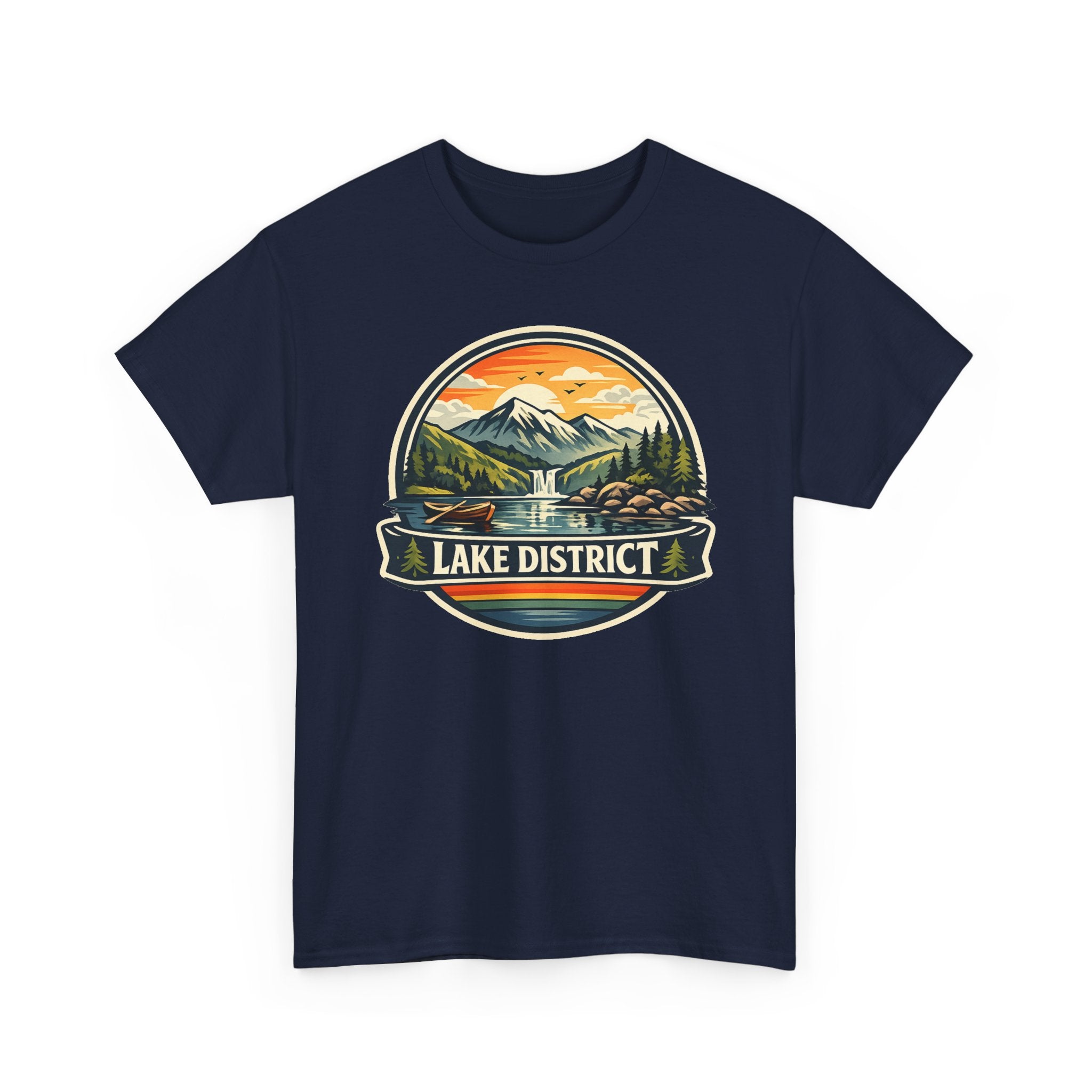 Lake District Graphic Tee — Scenic Mountain & Lake Camping Shirt