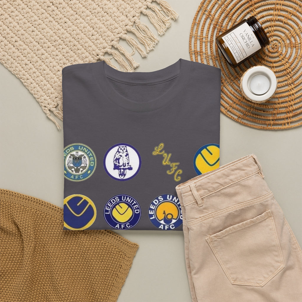 Leeds United Retro Crest Cotton T-Shirt — Vintage Football Club Emblem Tee