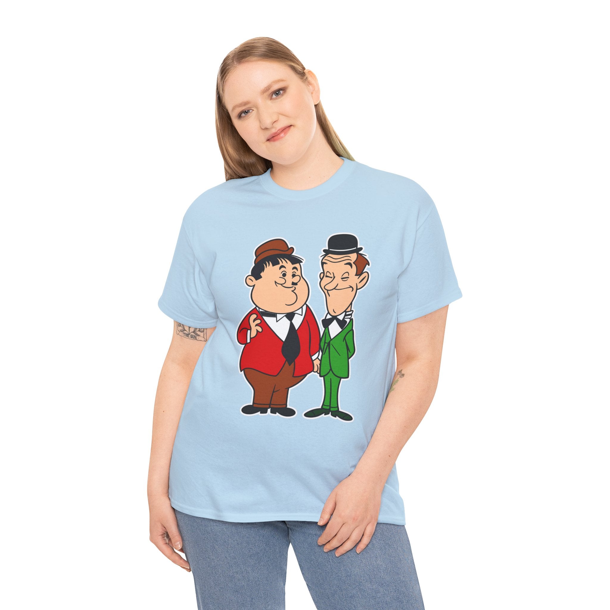 Comedy Duo Vintage Cartoon Cotton T-Shirt