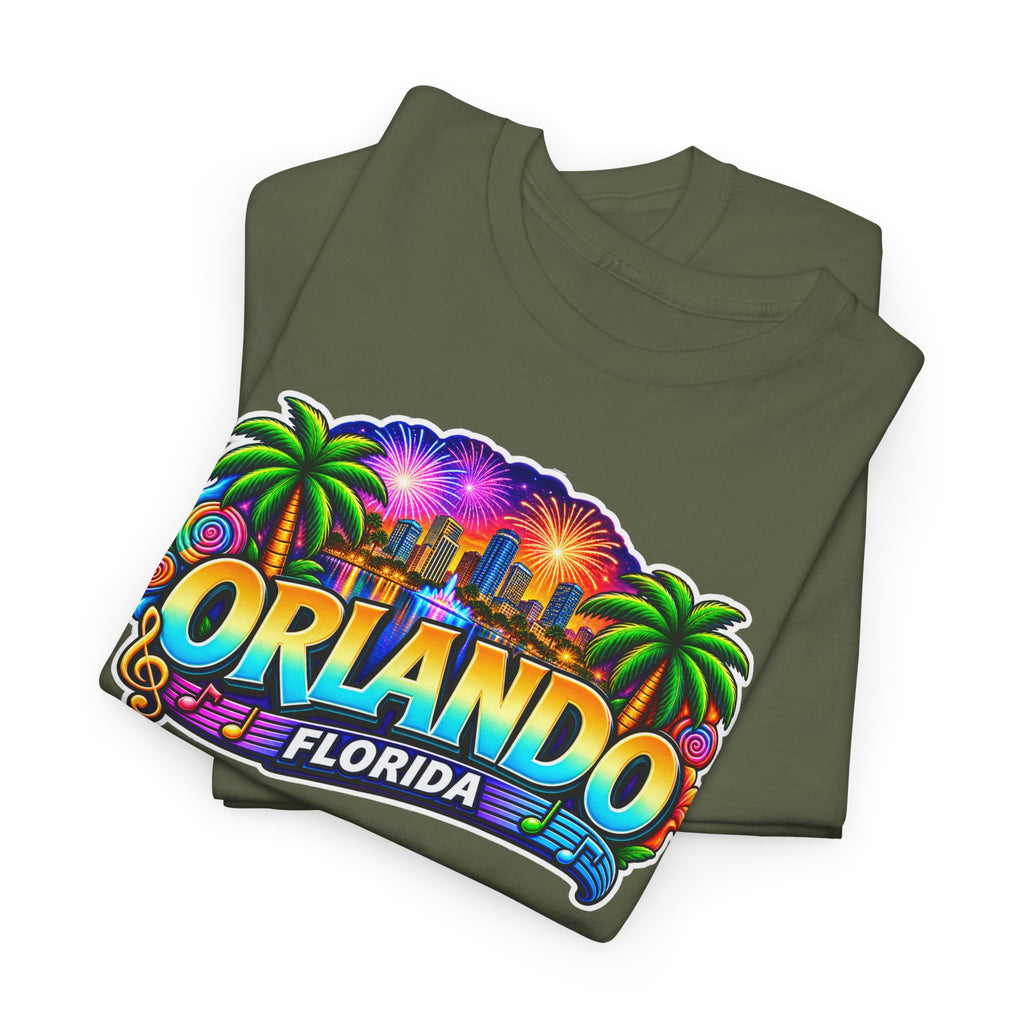 Orlando Florida Retro Sunset Palm Cotton T-Shirt