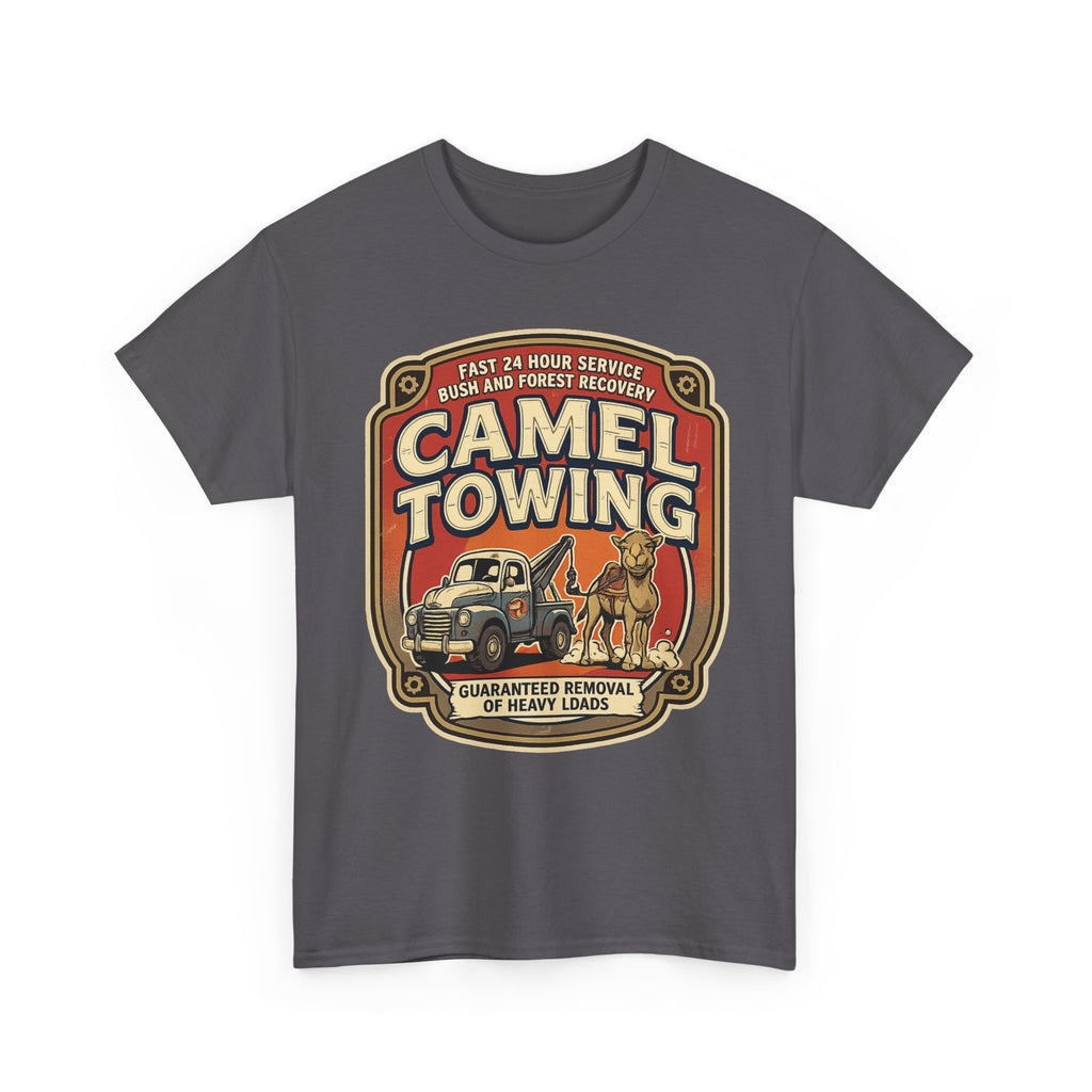 Camel Towing Tee — Vintage Desert Tow Truck Graphic T-Shirt