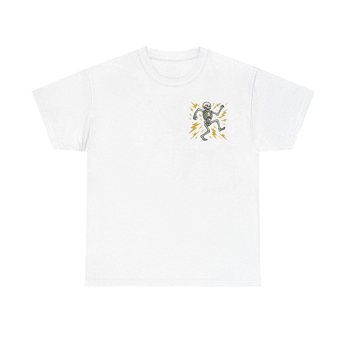 Electrician Skeleton Tee — "I'm an Electrician: If I Dance Without Music, Shut the Main Breaker Off"