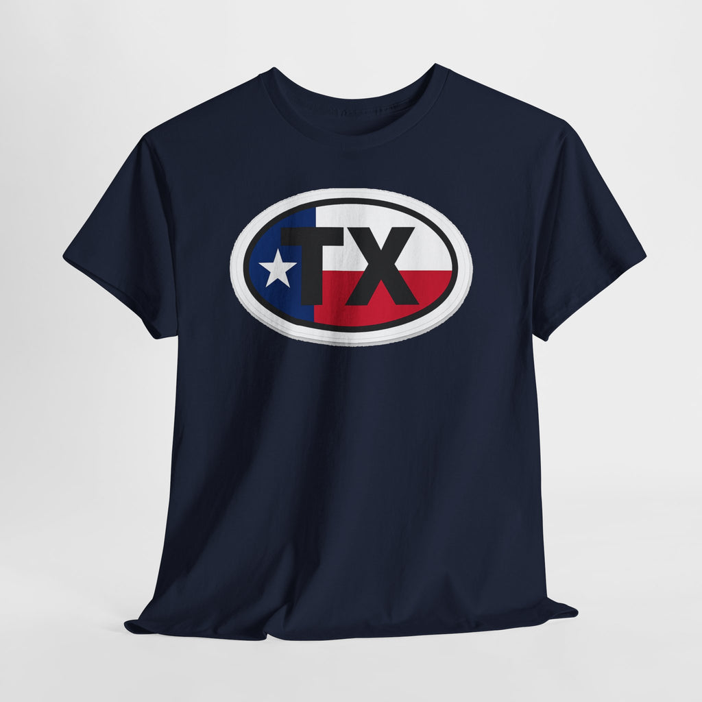 Texas Flag TX Oval T-Shirt — Patriotic Lone Star Tee