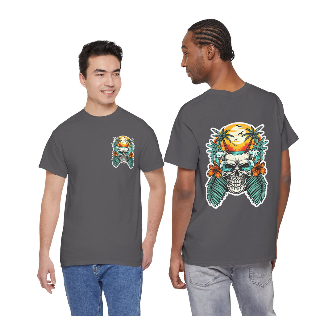 Tropical Skull Tee — Sunset Palm Beach Skull T-Shirt
