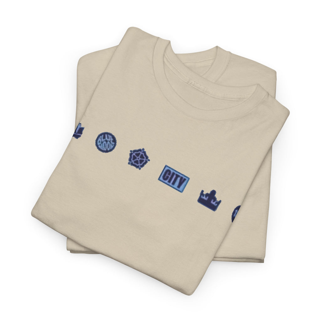 Manchester City Minimal City Icons Tee — Navy Skyline Icons Chest Print
