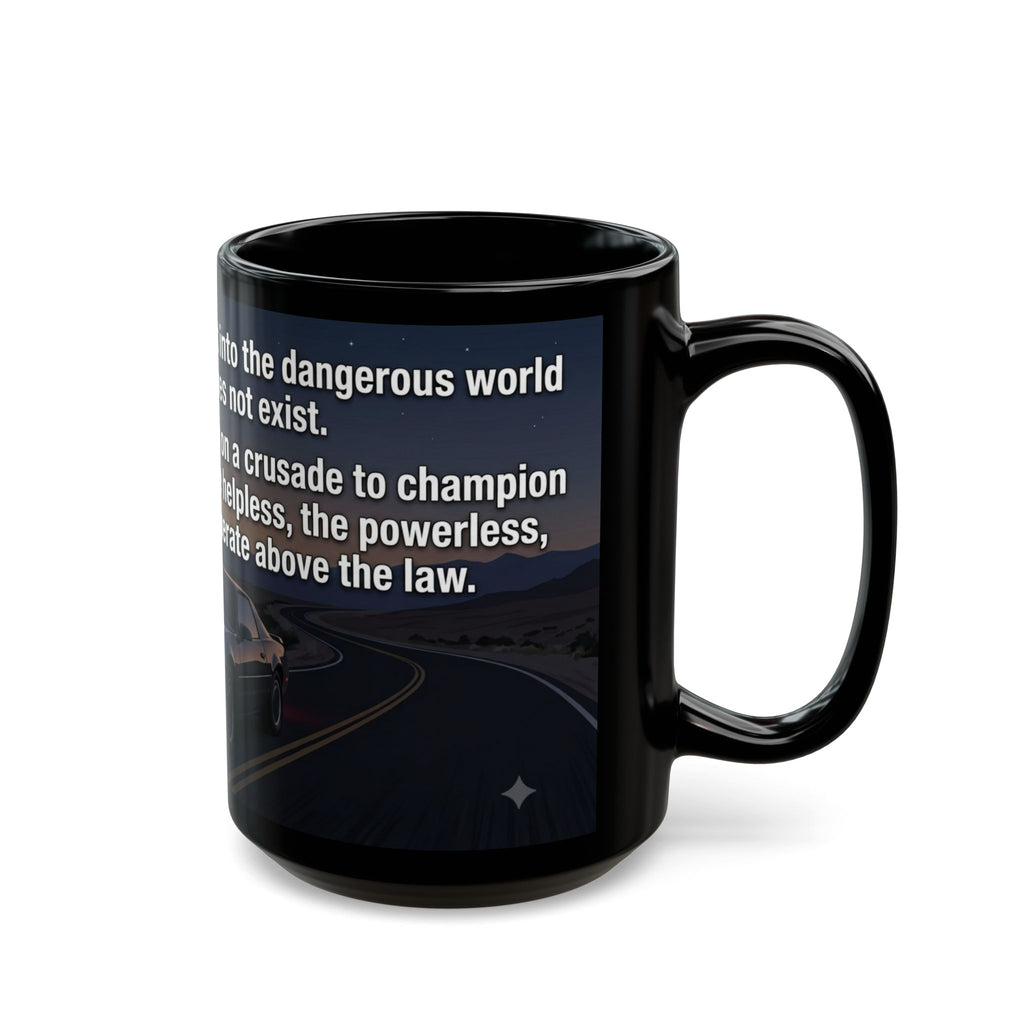 KITT Knight Rider Quote Black Mug — Retro Techno Car Coffee Cup (11oz/15oz)