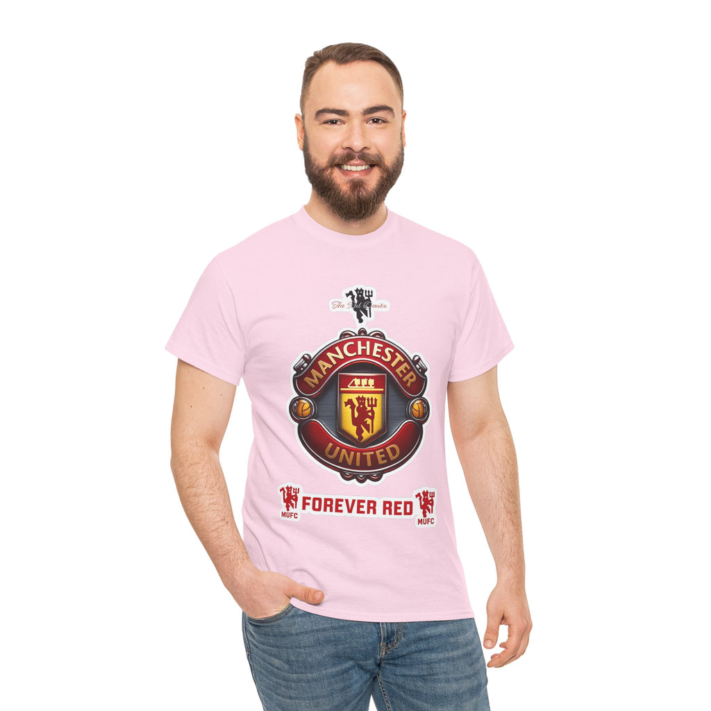 Manchester United Inspired Football Crest Tee — "Forever Red" Supporter Shirt