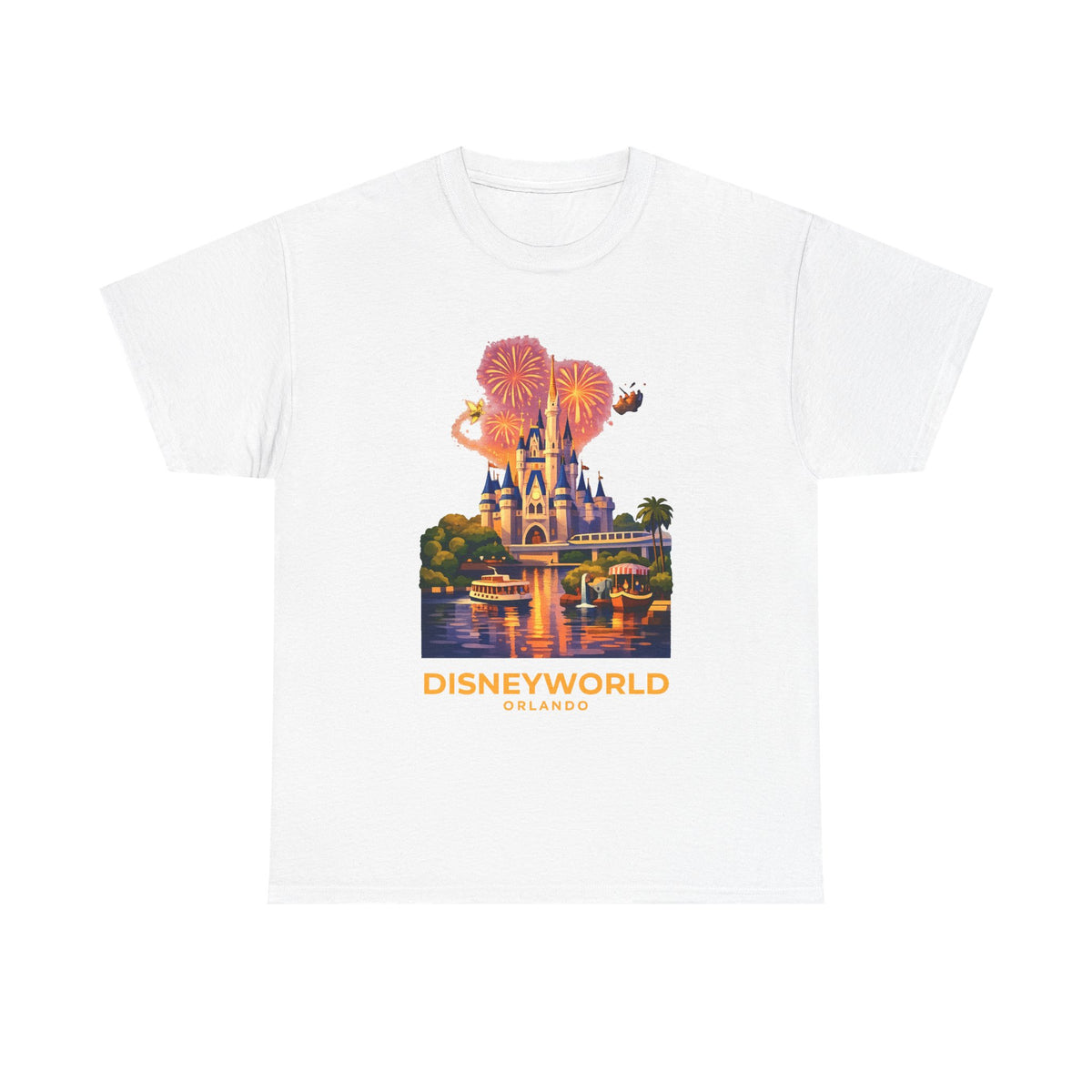 Disney World Castle Orlando Fireworks Cotton T‑Shirt