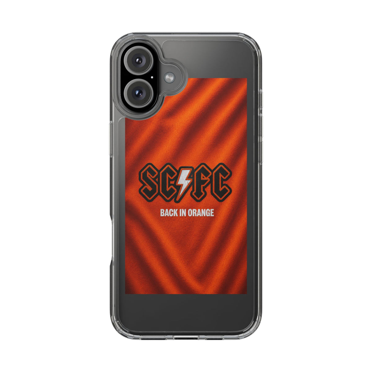 Salford CIty Inspired Phone Case — 'SCFC Back in Orange' Clear Protective Cover