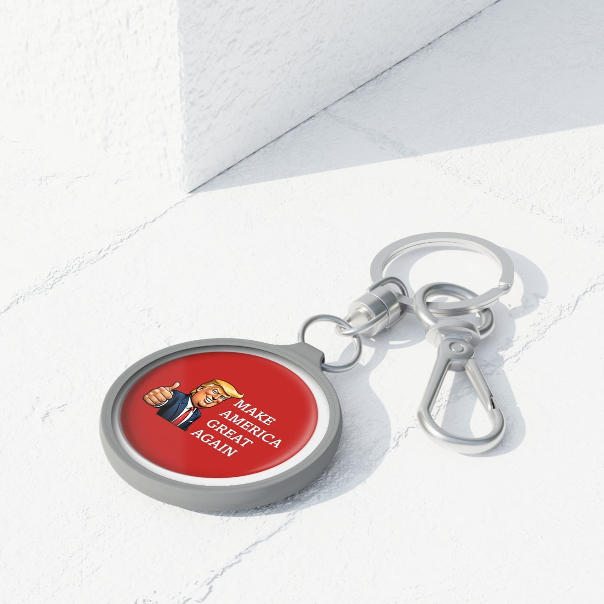 Patriotic MAGA Keyring Tag — 'Make America Great Again' Red Political Keychain