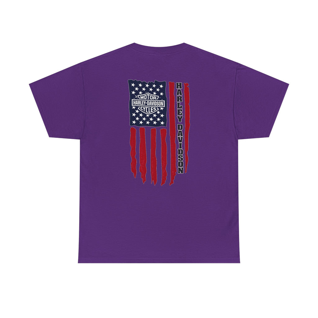 Harley-Style Flag Tee — American Motorcycle Logo T-Shirt