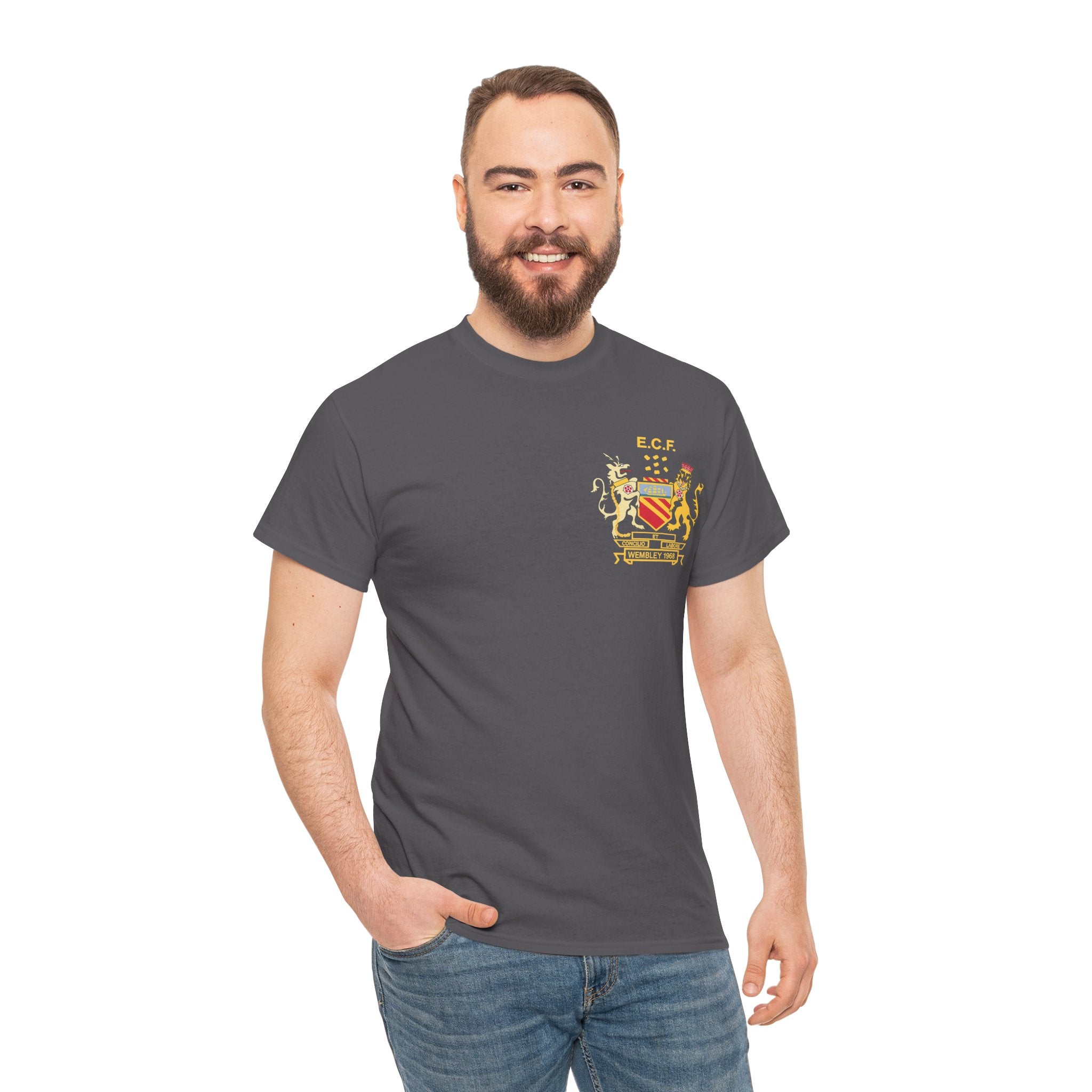 Manchester United Wembley 1968 Heraldic Crest Tee — Vintage Coat of Arms Chest Print