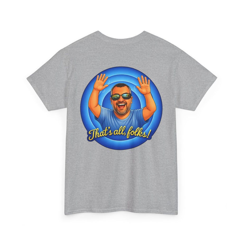 T-Shirt — "That's All, Folks!" Waving Portrait Graphic Tee