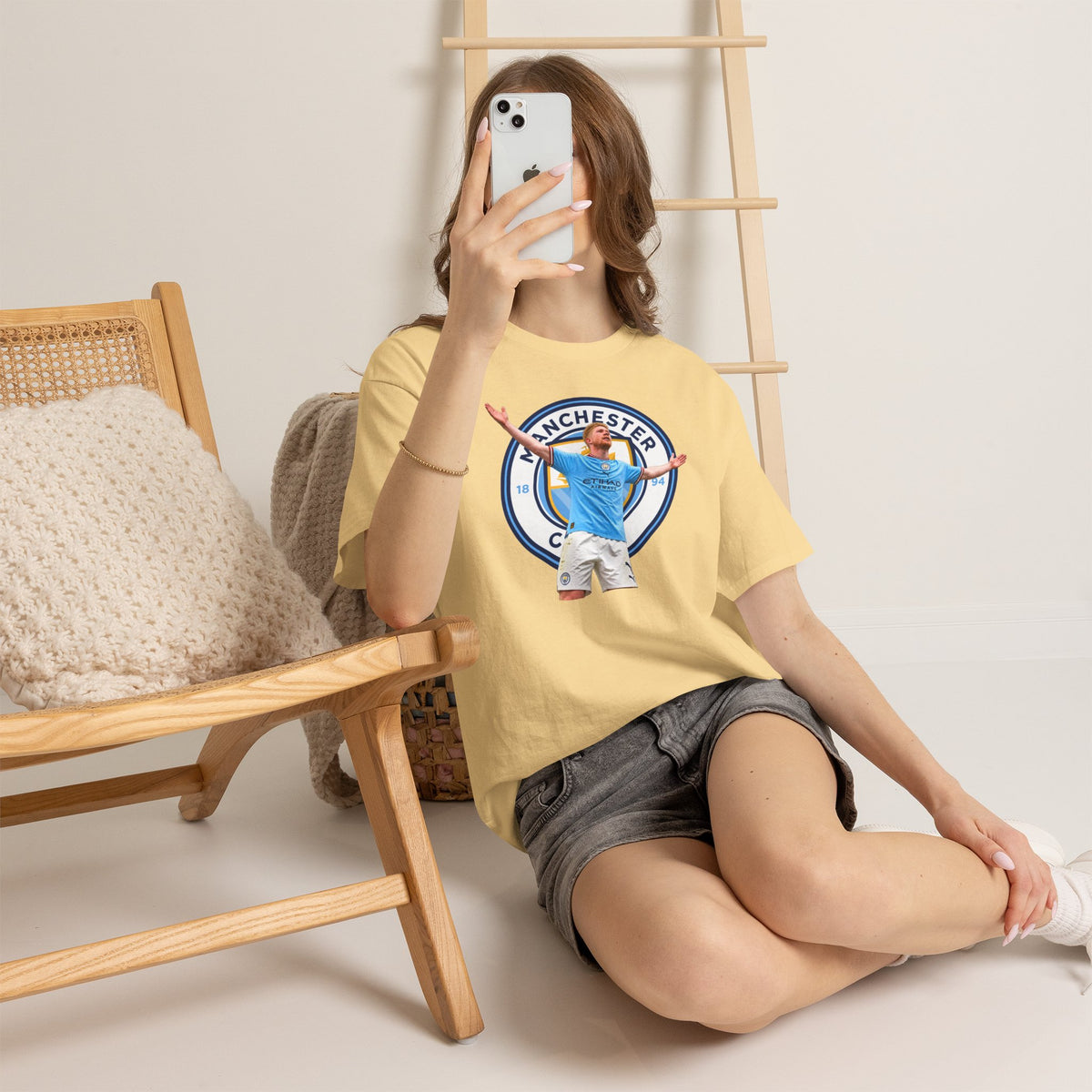 Kevin De Bruyne Manchester Football Club Legend Cotton T-Shirt — Player Celebration Graphic T-Shirt