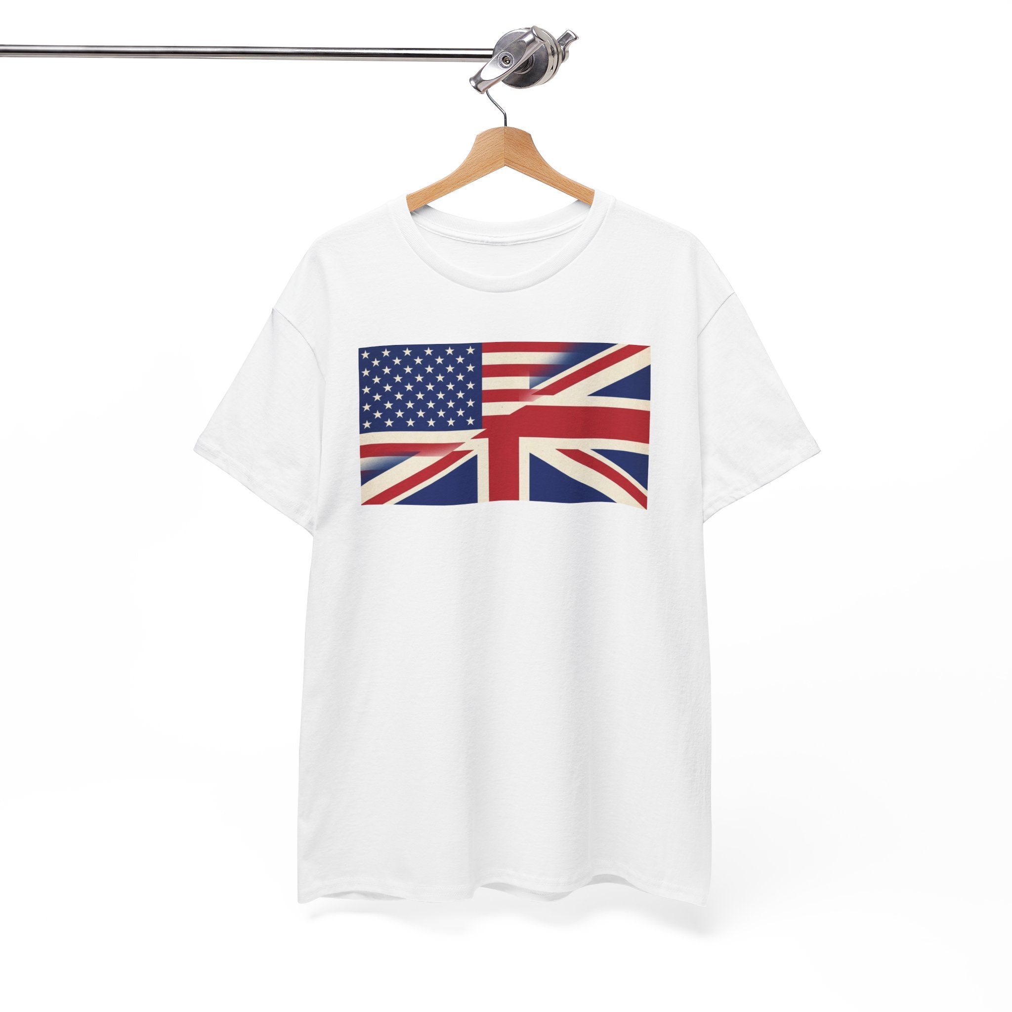 USA-UK Flag Graphic Tee — American British Union Jack Mashup T-Shirt