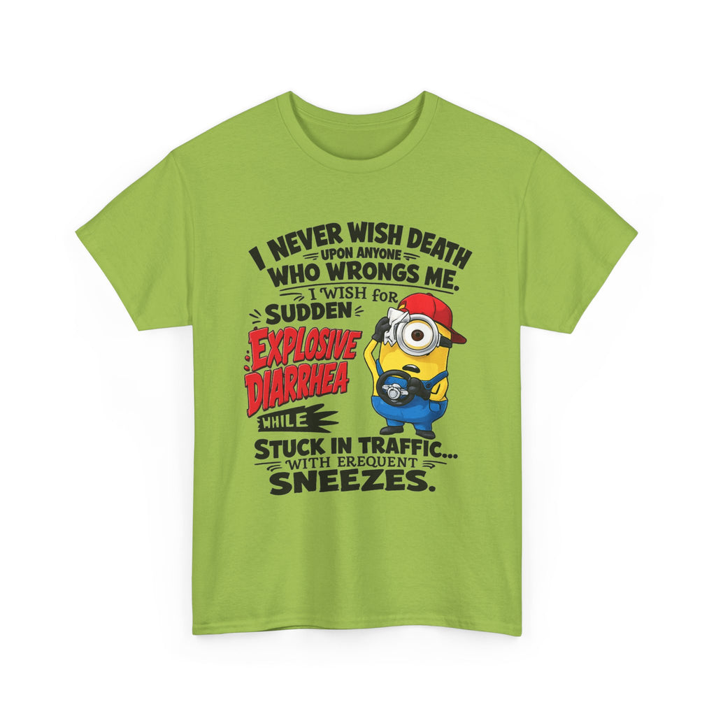 Funny Minion Traffic Tee — "Explosive Diarrhea" Humorous Graphic T-Shirt