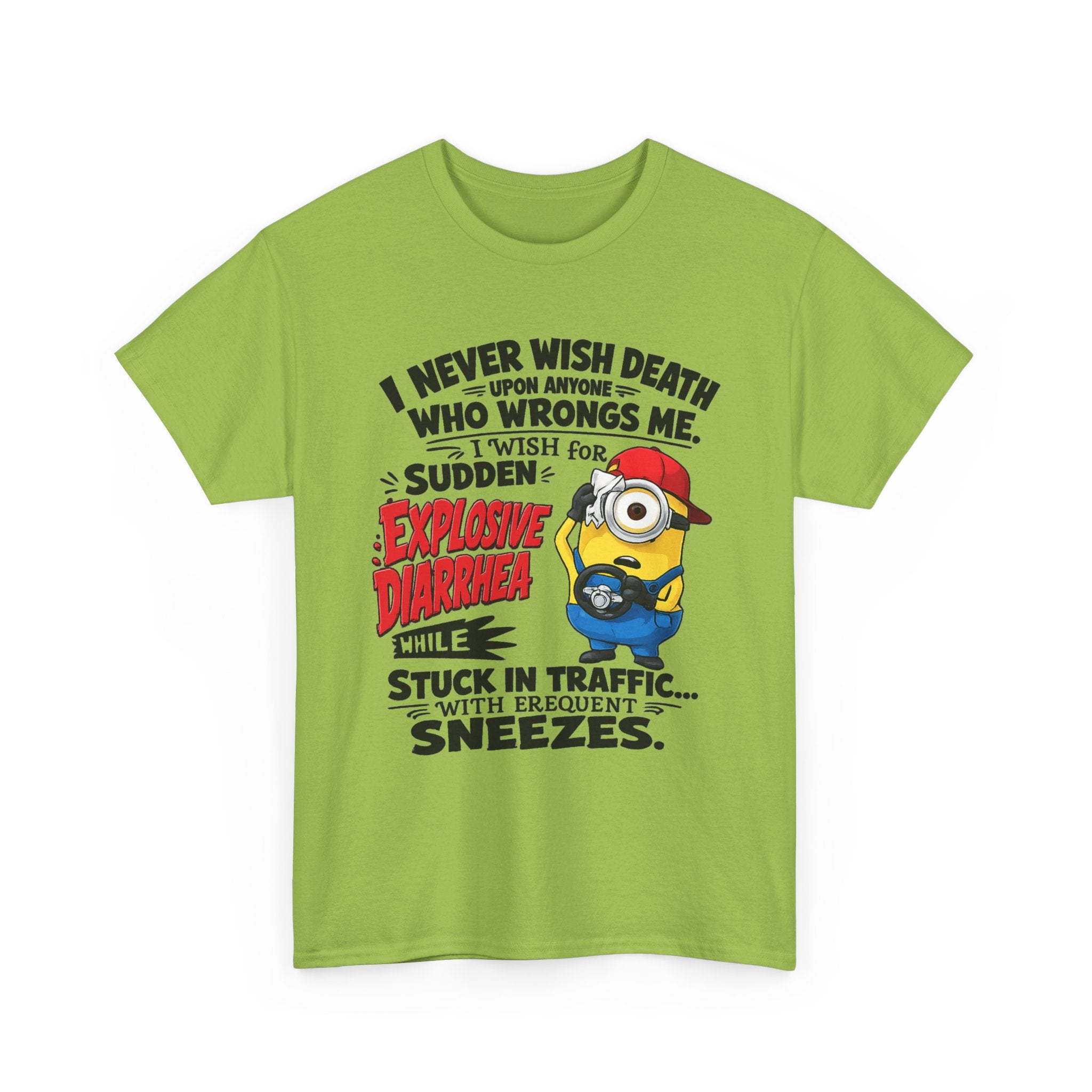 Funny Minion Traffic Tee — "Explosive Diarrhea" Humorous Graphic T-Shirt