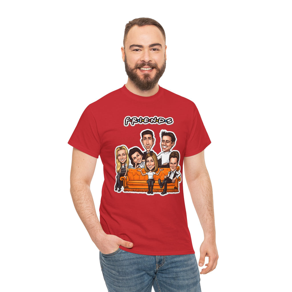 Friends TV Show Cartoon Cast T-Shirt — Iconic Couch Graphic Tee