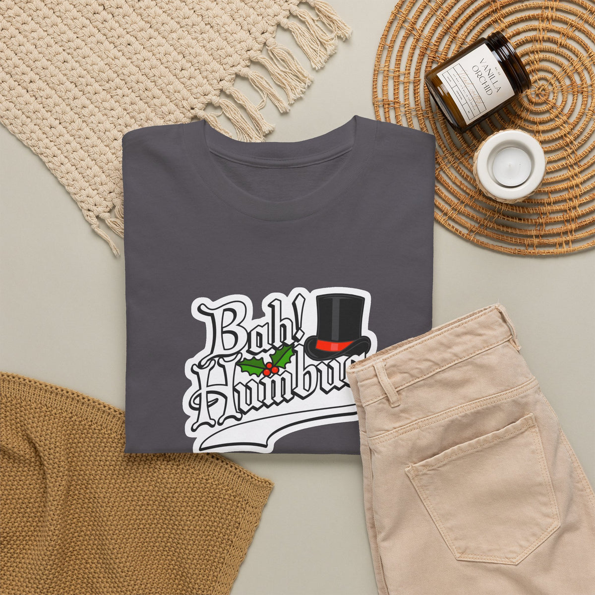 Bah Humbug Christmas Graphic Cotton T-Shirt / Tee