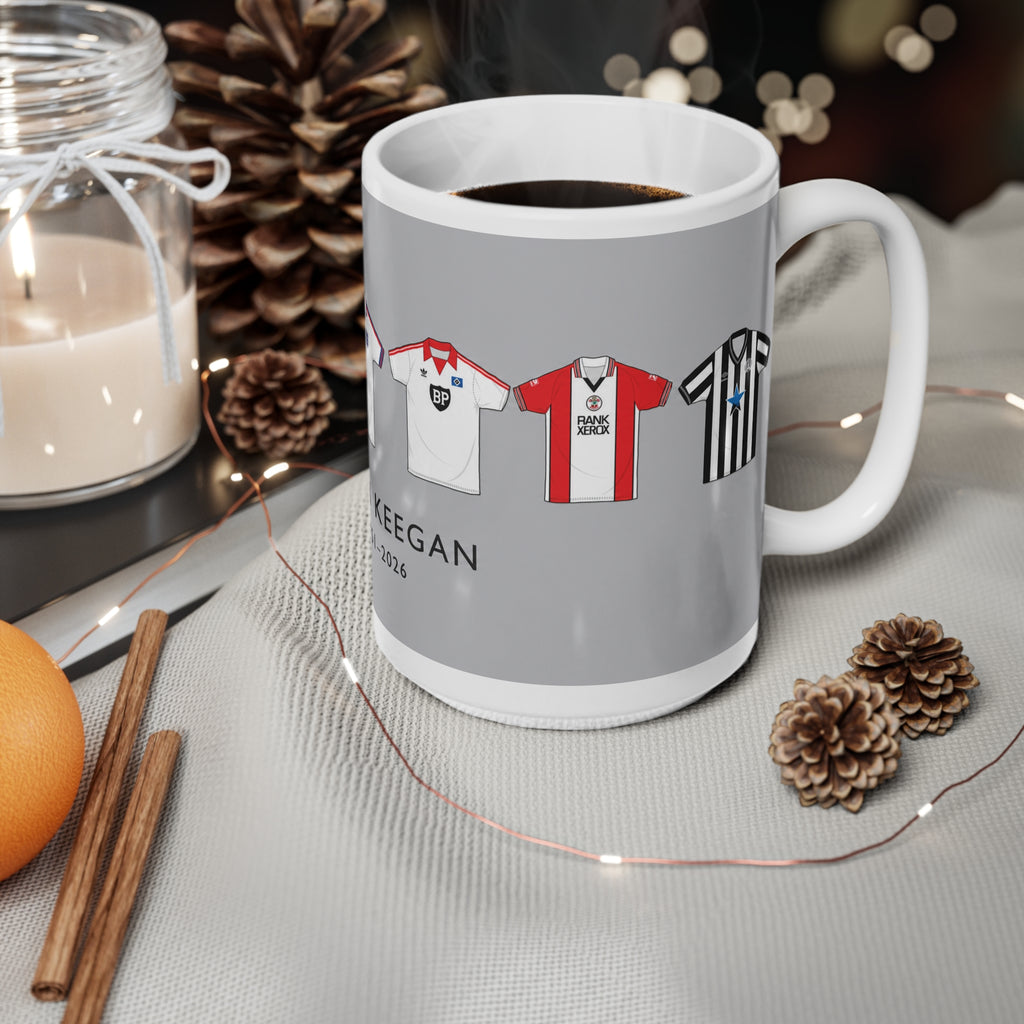 The Shirts of Kevin Keegan Memorial Football Jersey Mug — Ceramic Coffee Cup (11oz & 15oz)