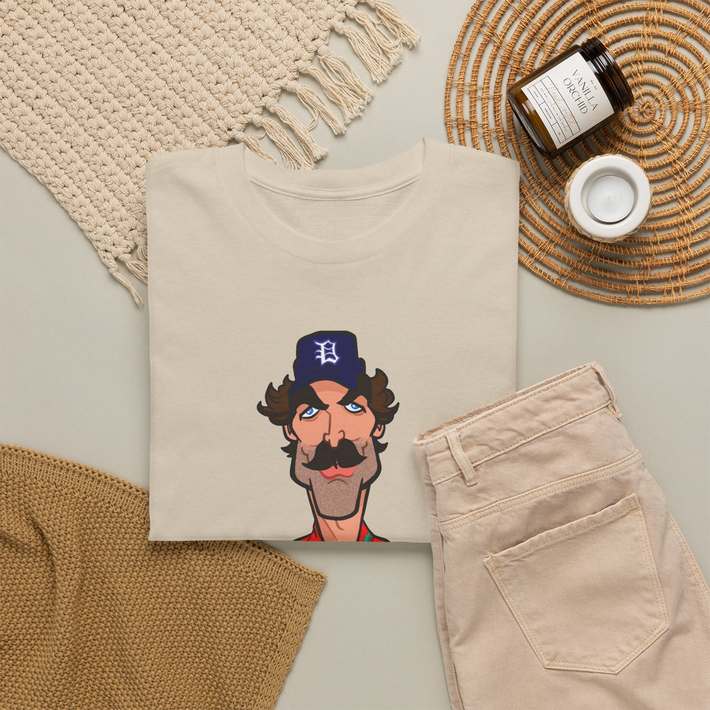 Magnum PI Retro Caricature T-Shirt — Retro Mustache Hat Portrait Tee
