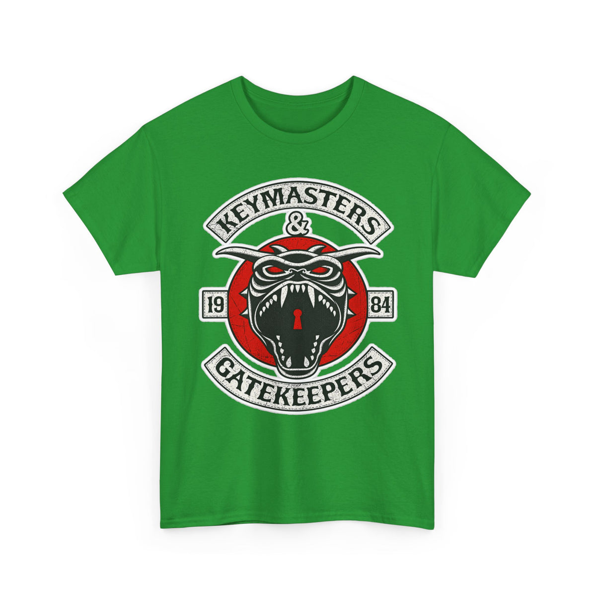 Keymasters & Gatekeepers Tee — Retro Demon Key Emblem Shirt (Since 1984)