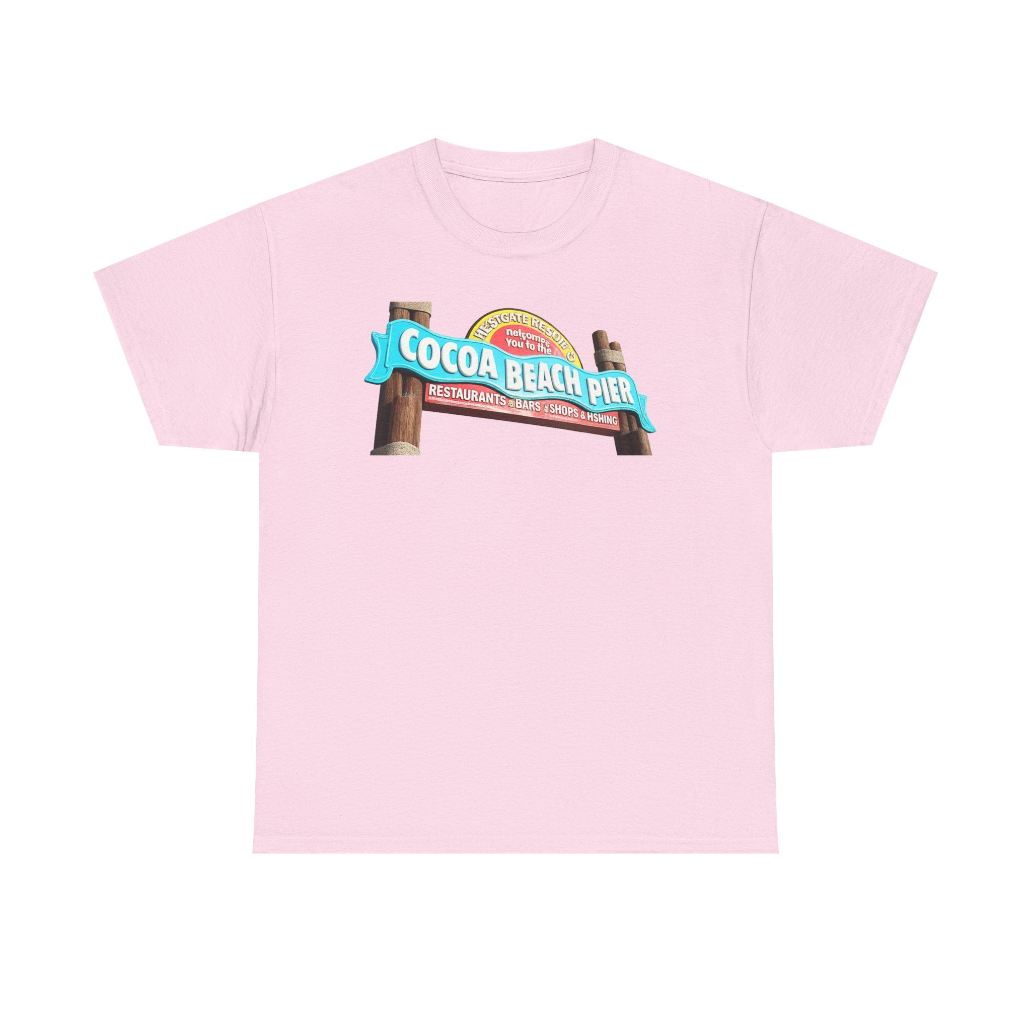 Cocoa Beach Pier T‑Shirt — Retro Beach Sign Vacation Tee