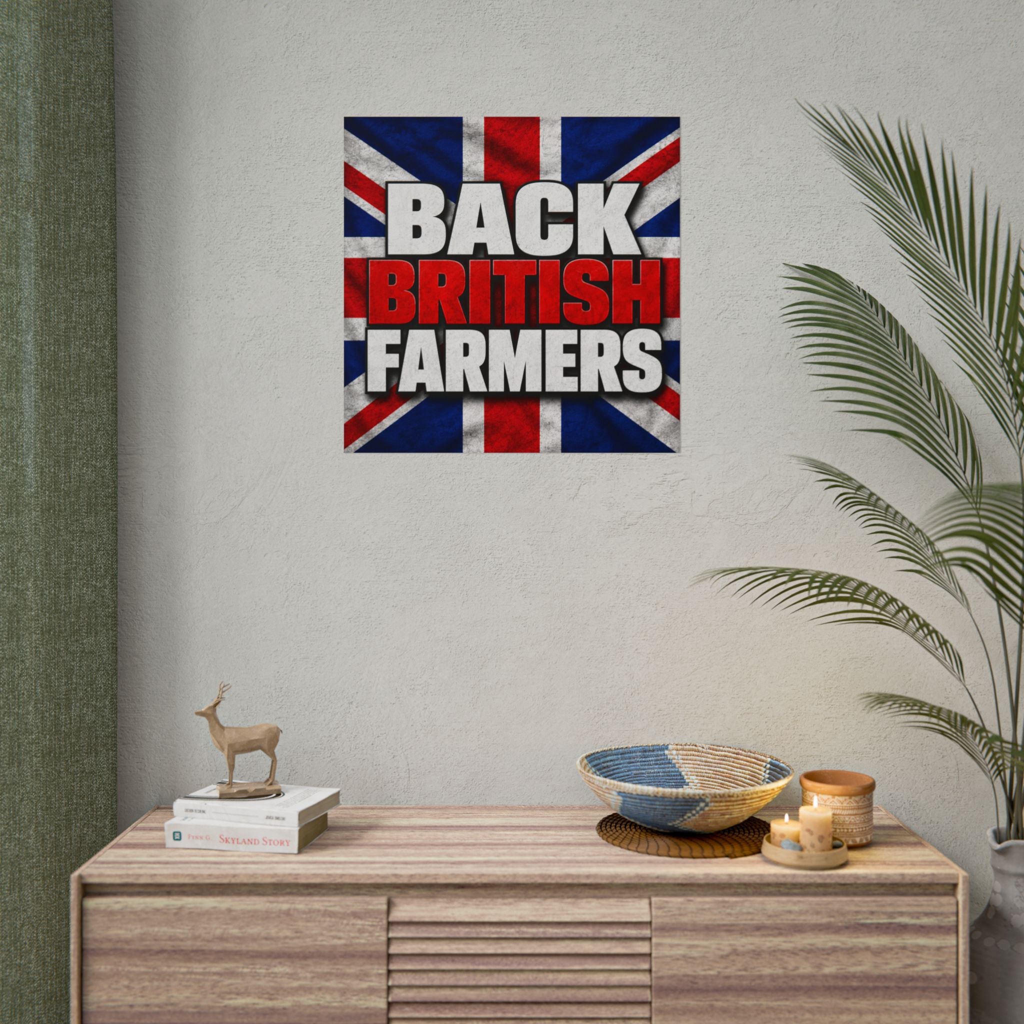 Back British Farmers Union Jack Support Poster
