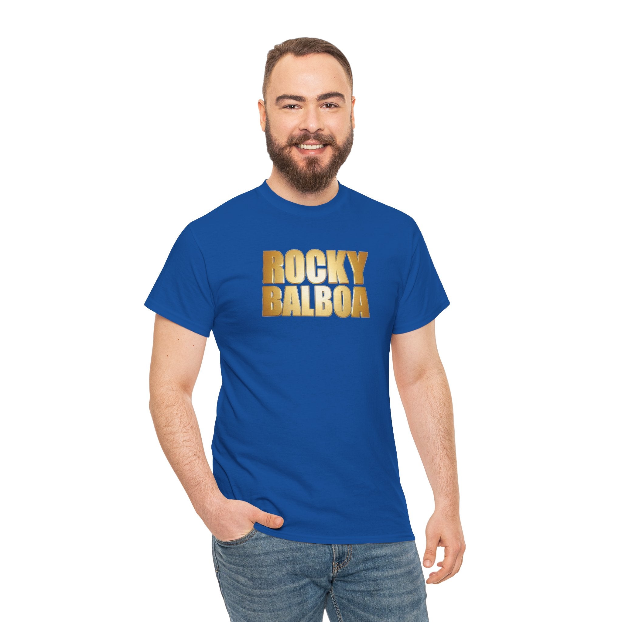 Rocky Balboa Gold Logo Tee — Retro Boxing Movie Fan T-Shirt