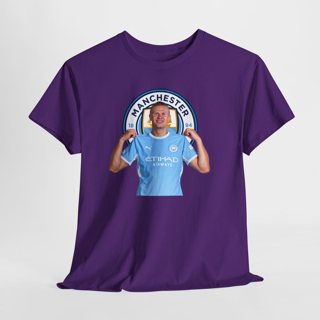 Manchester City Erling Haaland Inspired Cotton T-Shirt Tee — Player Celebratory Graphic T-Shirt