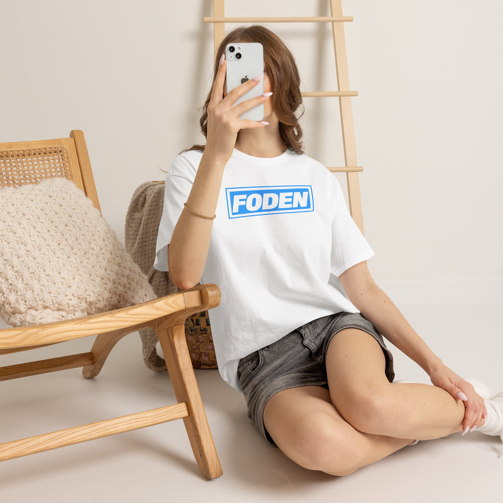Foden Logo Tee — Blue Box Graphic T-Shirt