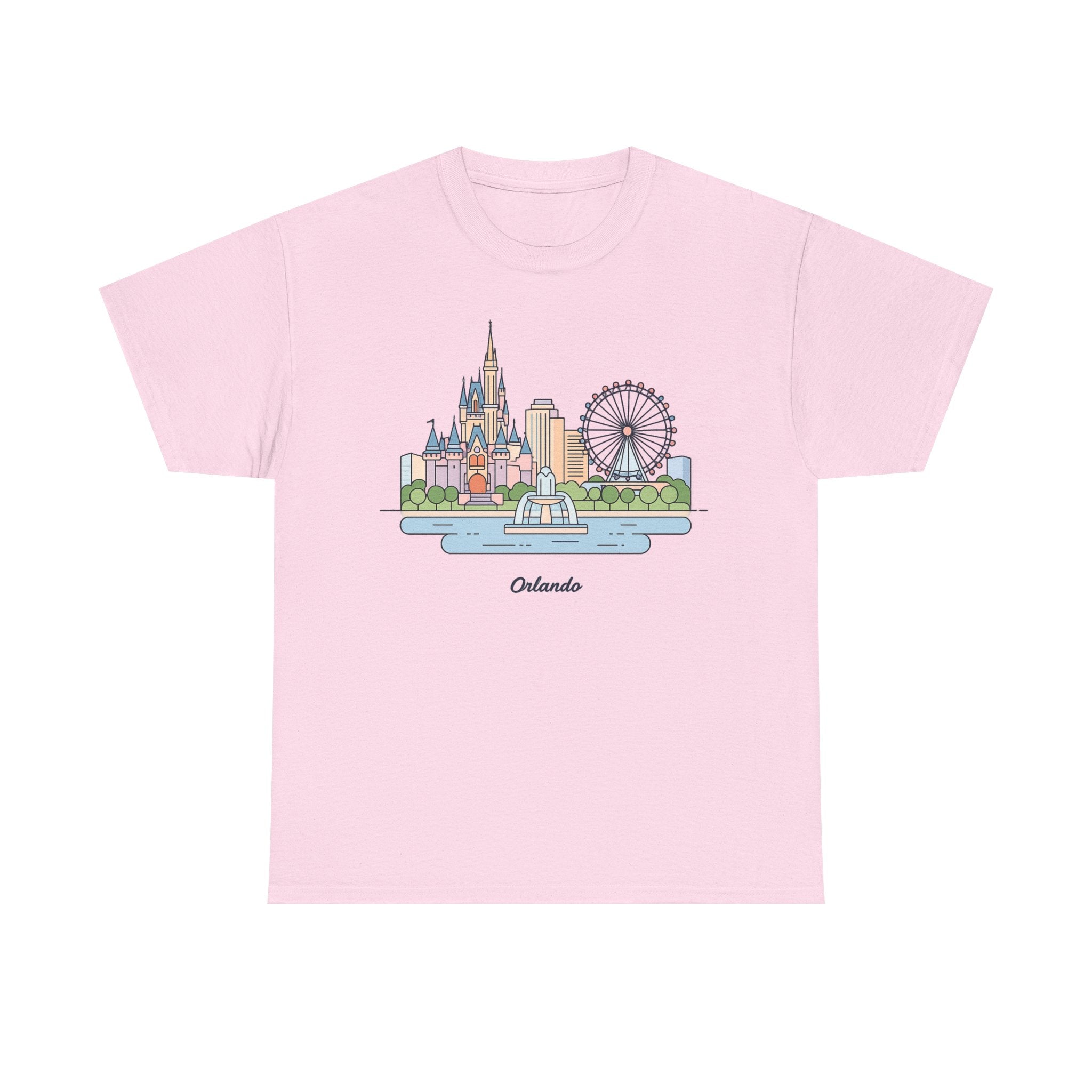 Orlando Skyline T-Shirt — Cute Cityscape Graphic Tee with 'Orlando' Text