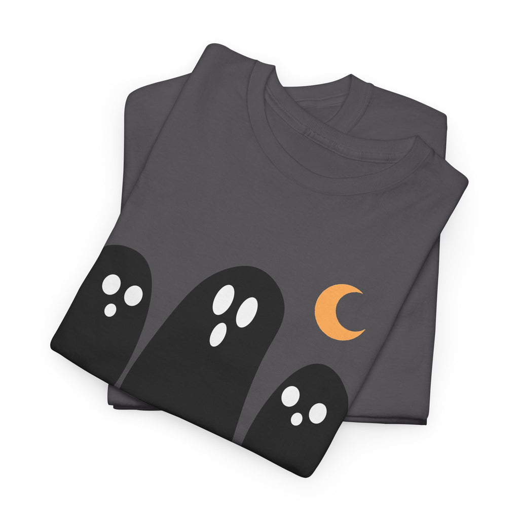 Ghost Trio Moon T-Shirt — Cute Halloween Graphic Tee