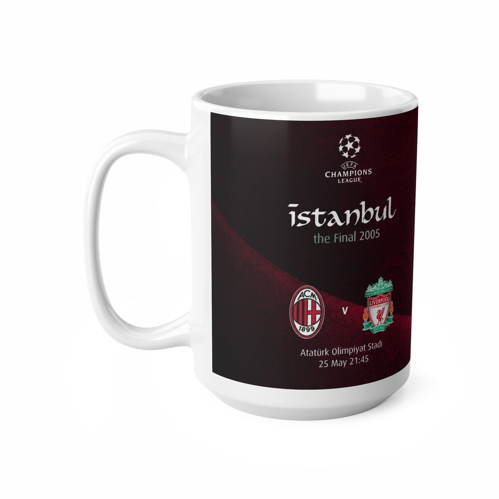 2005 Champions League Final Programme Cover Inspired Mug — AC Milan vs Liverpool 11oz/15oz Ceramic