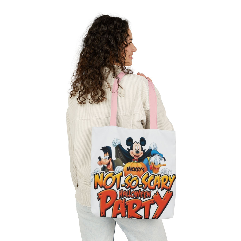 Halloween Party Canvas Tote Bag — "Not-So-Scary Halloween Party" Graphic