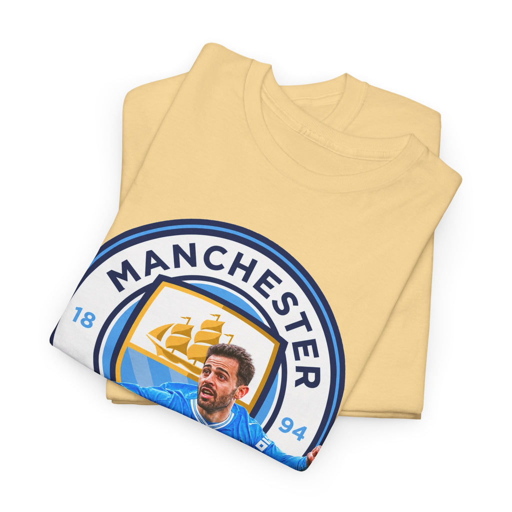 Bernardo SIlva Manchester City legend Cotton T‑Shirt — Blue Crest Football Tee